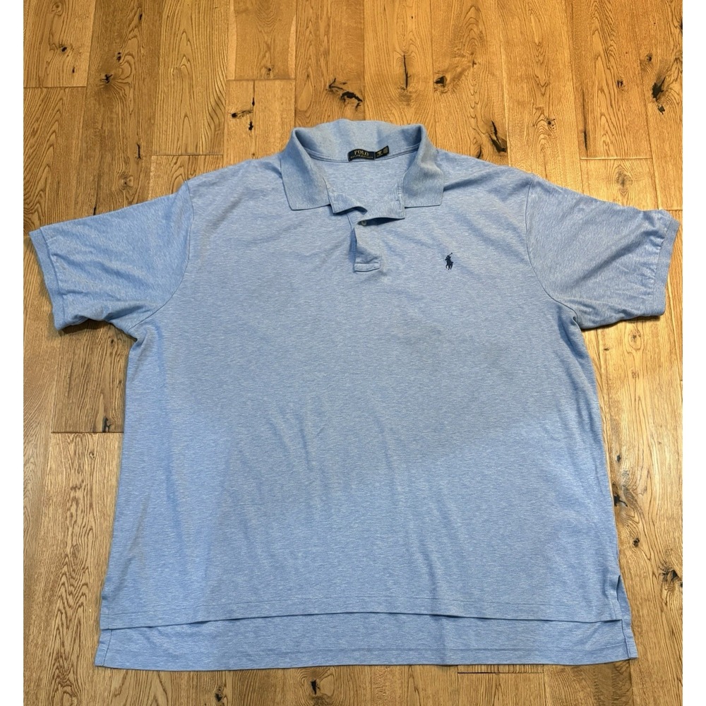 Polo Ralph Lauren Polo Shirt Mens 3XB Heather Blue Big Tall Short Sleeve